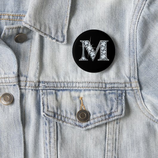 "M" Diamond Bling Button (In situ)