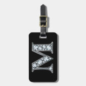 M "Diamond Bling" Luggage Tag Bagagelabel (Voorkant verticaal)