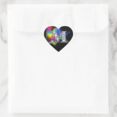 "M" Diamond Bling on Rainbow Swirl Heart Sticker (Tas)