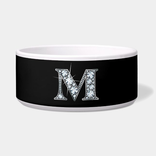 M "Diamond Bling" Pet Bowl Voerbakje (Voorkant)