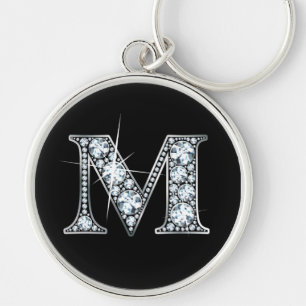 "M" Diamond Bling Sleutelhanger