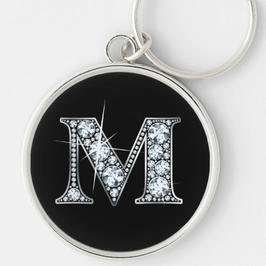 "M" Diamond Bling Sleutelhanger (Voorkant)