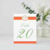 M Dot Circle Monogram Tafelnummer (Sinaasappel / M (Staand voorkant)