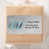 M Elegant Étiquette de adresse Monogramme (En situation)