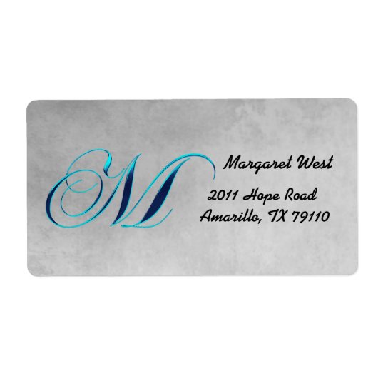 M Elegant Étiquette de adresse Monogramme (Devant)