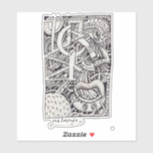 M. Emptyful, Sticker Rectangulaire Dessin D'Encre (Feuille)