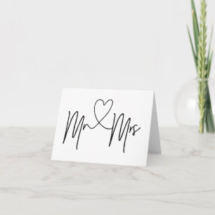 M. en Mevr. Wedding Day Card Heart Kaarten