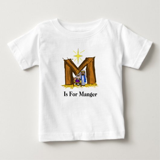 M est pour Manger Christian Baby T-shirt de Noël (Devant)