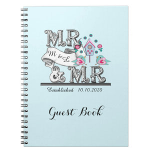 M. et M. Cute Livre d'invité personnalisé pour les