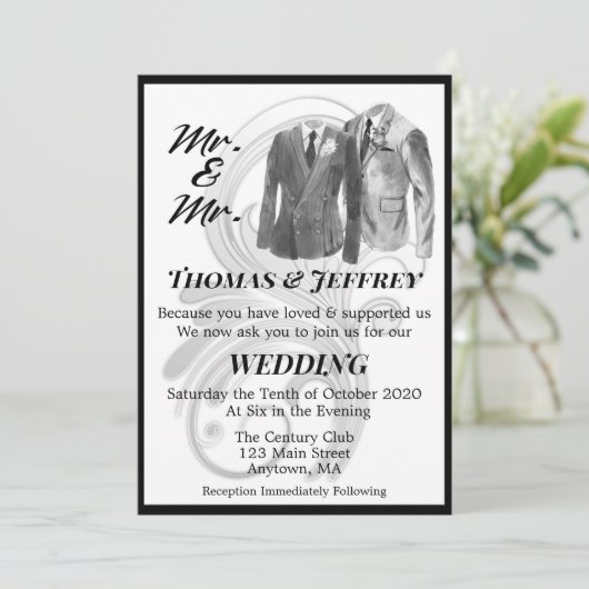 M. et M. Faire-part de mariage (Debout devant)