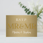 M. et M. Gay Wedding RSVP en or (Debout devant)