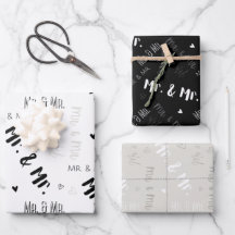 M. et M. le Mariage Envelopper des feuilles de pap