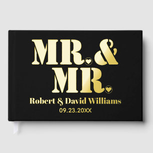 M. et M. typographie noir gay mariage feuille