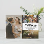 M. et Mme 3 Mariage photo Carte de remerciements (Debout devant)