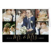 M. et Mme 5 Mariage photo Carte de remerciements (Devant horizontal)