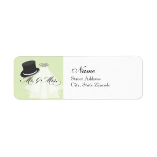M. et Mme Adresse de retour Étiquette - Vert