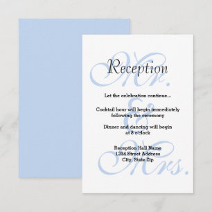 M. et Mme Blue - Invitation à la réception