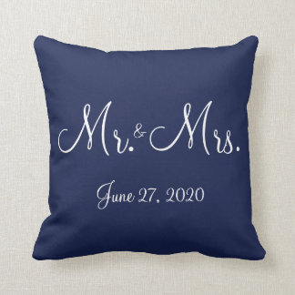 M. et Mme Blue Mariage Coussins nautiques