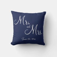 M. et Mme Blue Mariage Coussins nautiques