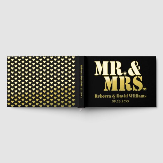 M. et Mme bold typographie noir feuille mariage (Complet)