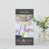 M. ET MME. Cartes de Merci mariage - Gris (Debout devant)