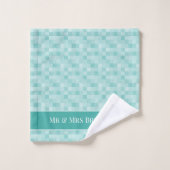 M. et Mme chic motif en mosaïque bleu turquoise (Gant de toilette)