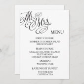 M. et Mme classiques Wedding Menu (Devant / Derrière)