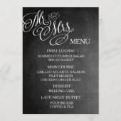 M. et Mme classiques Wedding Menu Chalkboard (Devant)