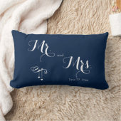 M. et Mme Customisée Mariage bleu Coussins (Couverture)
