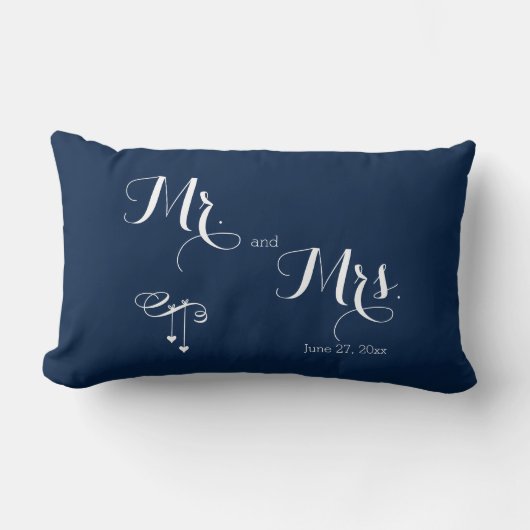M. et Mme Customisée Mariage bleu Coussins (Recto)