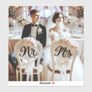 M. et Mme des autocollants pour orner la mariée et