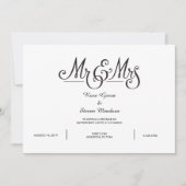 M. ET MME ELEGANT INVITATION (Devant)