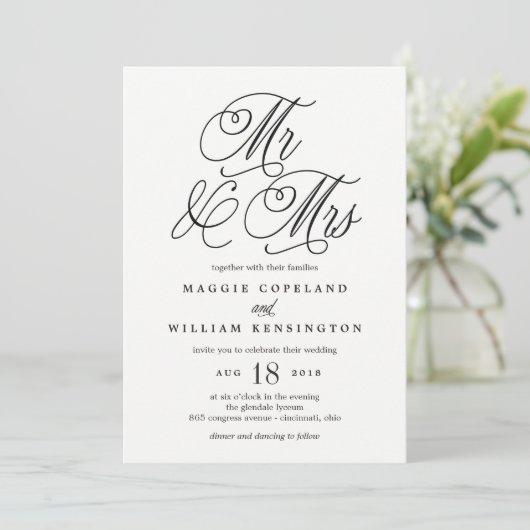 M. et Mme Elegant Wedding Invitation (Debout devant)