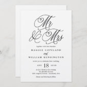 M. et Mme Elegant Wedding Invitation Kraft (Devant / Derrière)