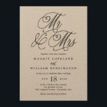 M. et Mme Elegant Wedding Invitation Kraft<br><div class="desc">Organisez une célébration élégante avec cette invitation moderne que vos invités adoreront. Conception par © berryberrysweet. Des fichiers numériques imprimables sont disponibles ! Visitez notre site web à www.berryberrysweet.com pour plus de détails !</div>