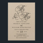M. et Mme Elegant Wedding Invitation Kraft<br><div class="desc">Organisez une fête élégante avec cette invitation moderne que vos invités adoreront. 
Conception par © berryberrysweet . Des fichiers numériques imprimables sont disponibles! Visitez notre site Web à www.berryberrysweet.com pour plus de détails!</div>