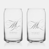 M. et Mme élégante écriture mariage date de la cou (Verso)