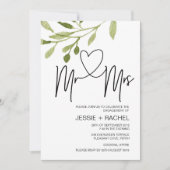 M. Et Mme Engagement Party Invitations Eucalyptus (Devant)