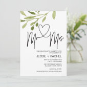 M. Et Mme Engagement Party Invitations Eucalyptus (Debout devant)