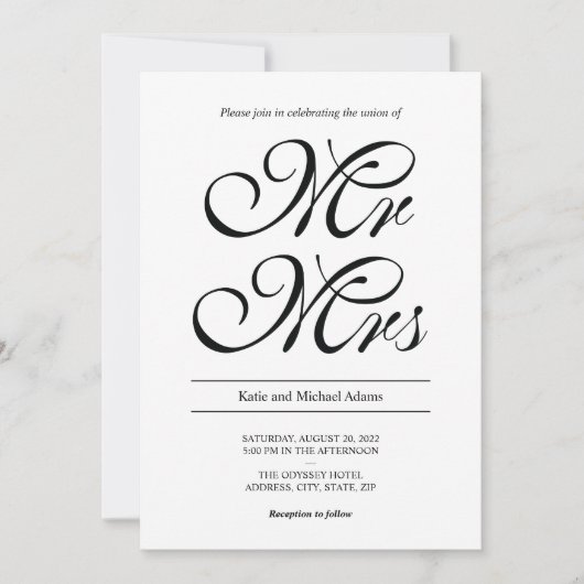 M. et Mme Faire-part de mariage (Devant)