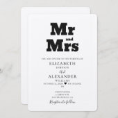 M. et Mme faire-part de mariage. Invitation Kraft (Devant / Derrière)