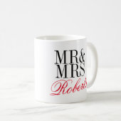 M. et Mme fiançailles ou tasse faite sur commande (Devant droit)