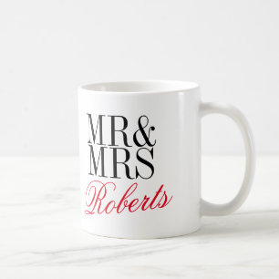 M. et Mme fiançailles ou tasse faite sur commande