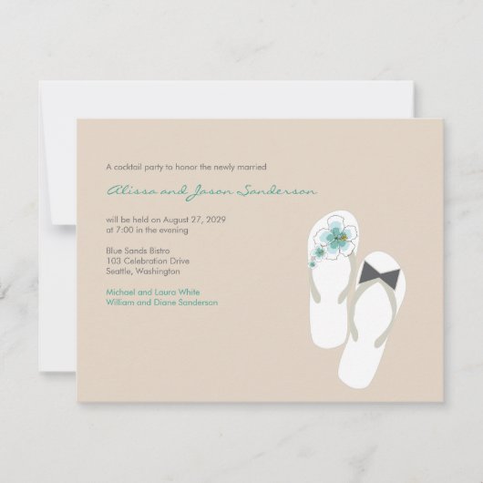 M. et Mme Flip Flops Carte de réception de mariage (Devant)