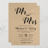 M. et mme invitation à thème mariage (Devant / Derrière)