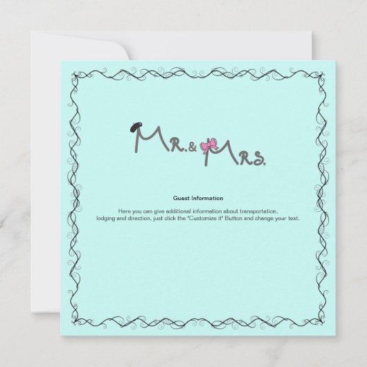 M. et Mme Mariage Carte d'information (Devant)