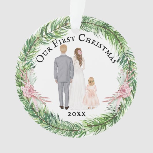 M. et Mme mariée mariée enfant famille caucasienne (devant)