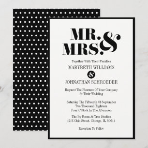 M. et Mme Modern Bold Faire-part de mariage Card