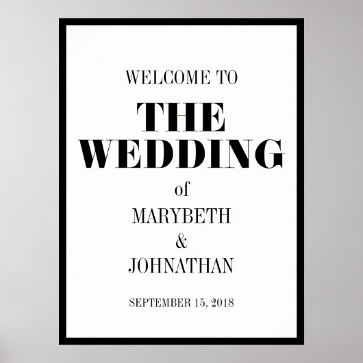 M. et Mme Modern Bold Mariage Accueil Poster (Devant)