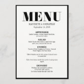 M. et Mme Modern Bold Mariage Carte de menu (Devant)